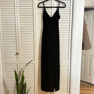 Black Maxi with Long Leg Side Slit